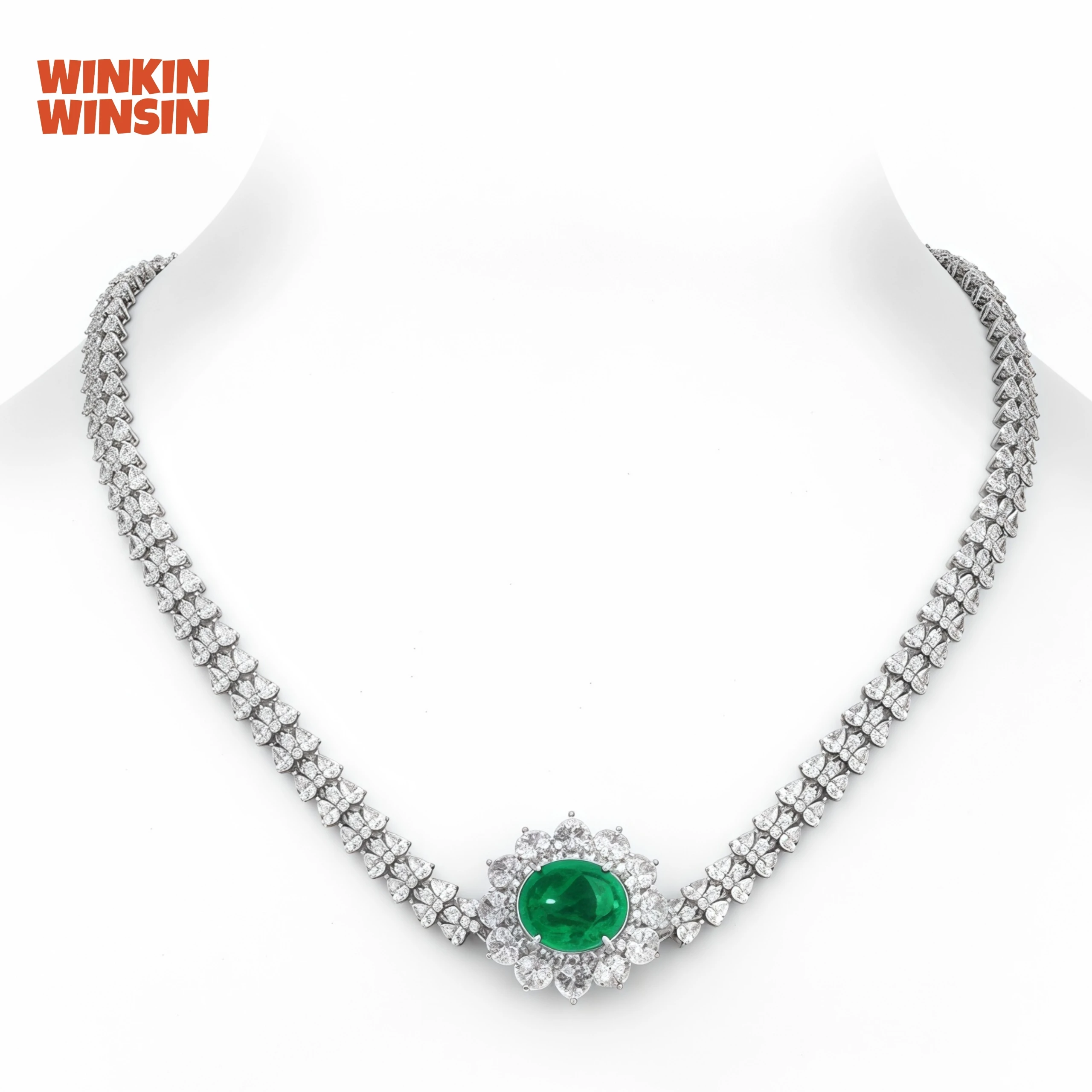 

Winkin Winsin Brand 925 Sterling Silver Pendants twisted chain Necklace Plated Platinum High Carbon Diamond Necklace Pendant