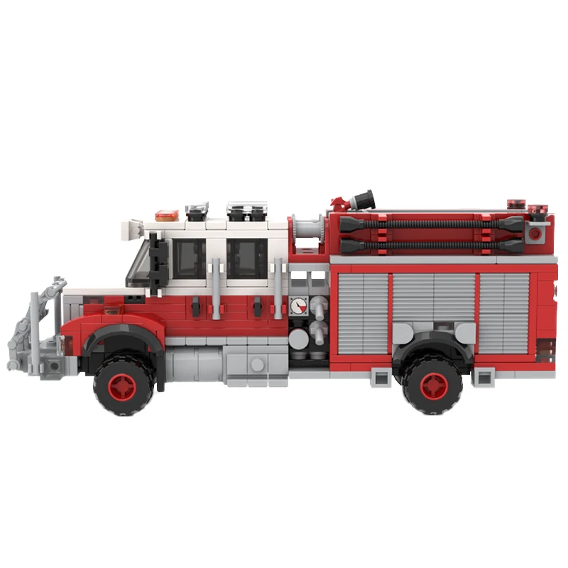 City Engineering Vehicle Originality Brush Model Building Blocks Fire Engine DIY Assemble Bricks Toys Sets Children's Souvenirs