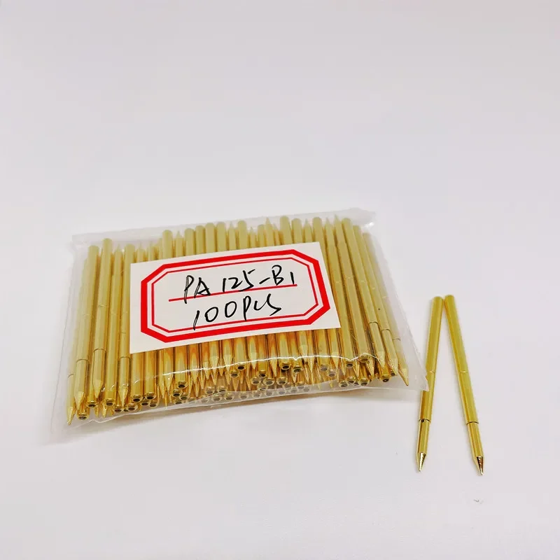 100Pcs Metallic Brass Gold Plated Test Probe PA125-B1 Tip Thimble Multimeter Spring Needle Diameter 2.02mm