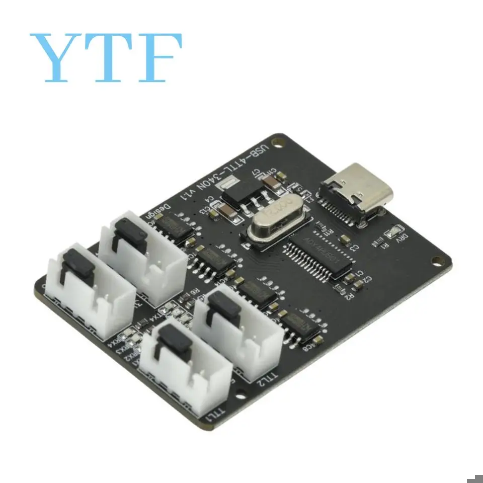 USB To TTL Module CH340 HUB TYPE-C Interface 4-Channel Four Independent TTL