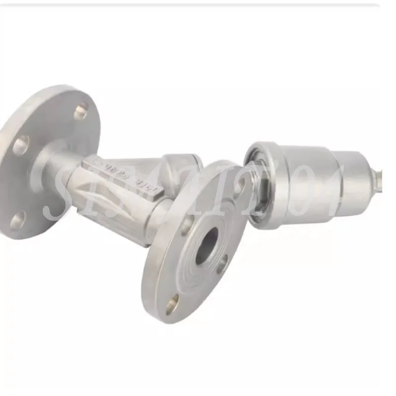 DN25 304 Stainless Steel Pneumatic Flange Angle Seat Valve High Temperature Resistant Corrosion Steam Y Type Cut Off Valve