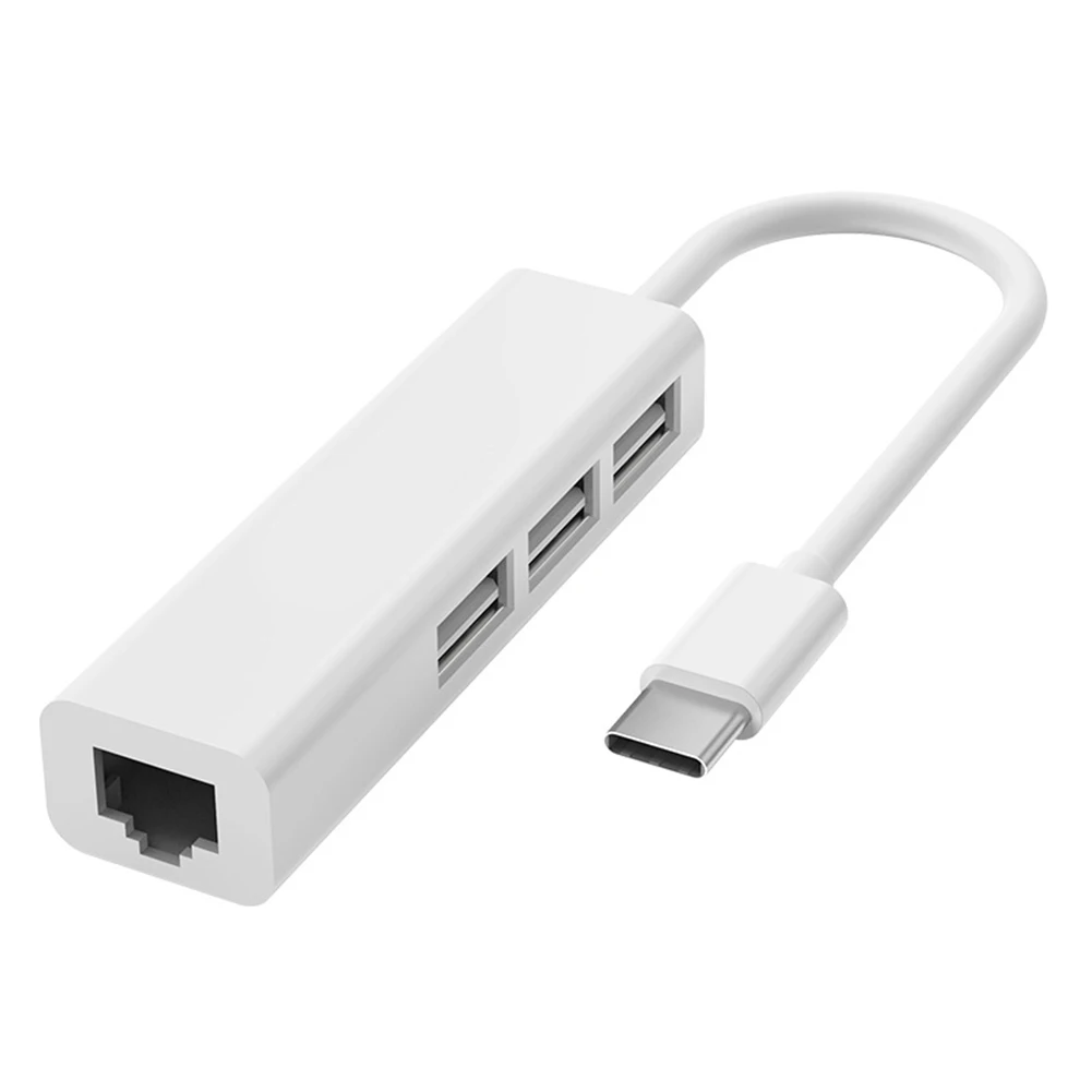 Adaptateur pour ordinateur portable type-c vers RJ45 USB2.0 type-c 4 en 1 répartiteur RJ45 type-c 10 GBit/s Hub de carte réseau USB pour ordinateur de bureau PC