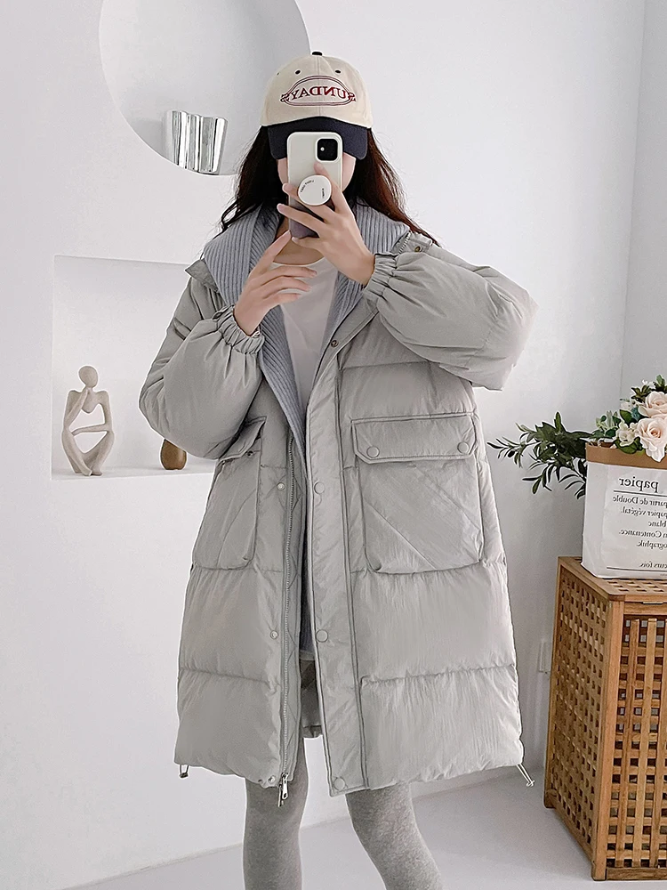 Female Parker 2023 New Fashion Temperament Warm Thickened Women\'s Down Jacket Winter White Duck Down Women\'s Down Jacket