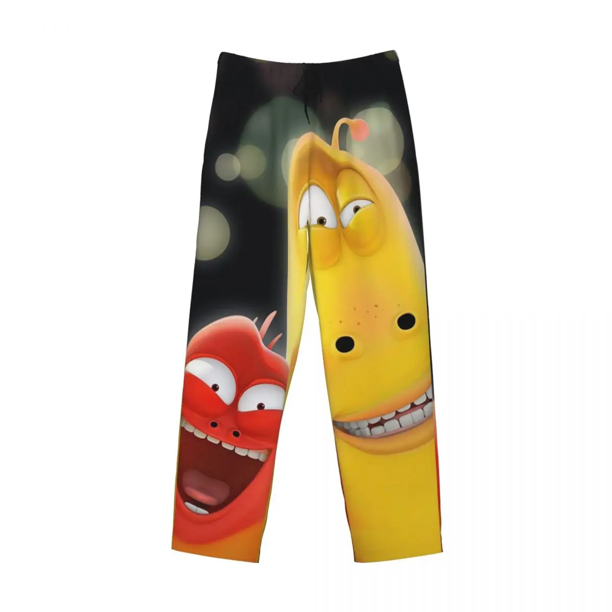 Custom Larva Yellow Red Funny Anime Pajama Pants Men Sleepwear Sleep Lounge Bottoms with Pockets