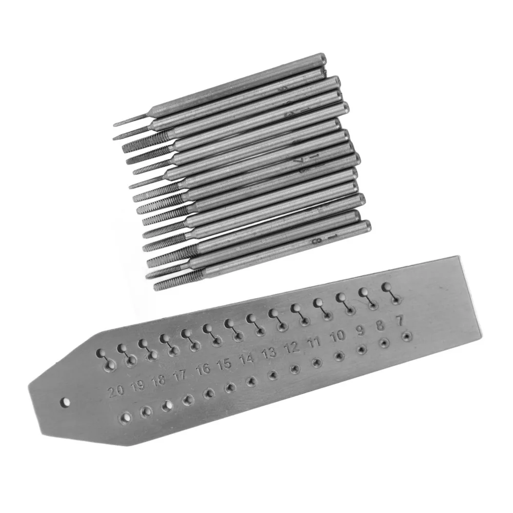14Pcs Complete Micro Size Tap Die Set 0.7-2mm Metal Watch Tool Compact Repair Kit Watchmaking