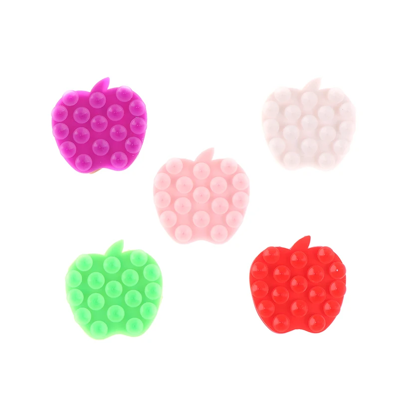 1Pc Butterfly Shaped Silicone Pad For Mobile Phone Fixture Suction Cup Backed Adhesive Silicone Fixed Sucker Pad