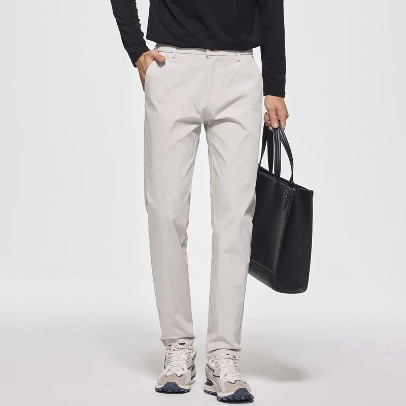 

Осенние новые повседневные брюки с эластичной резинкой на талии, прямые деловые модные универсальные облегающие брюки, офисные свадебные мужские подарки