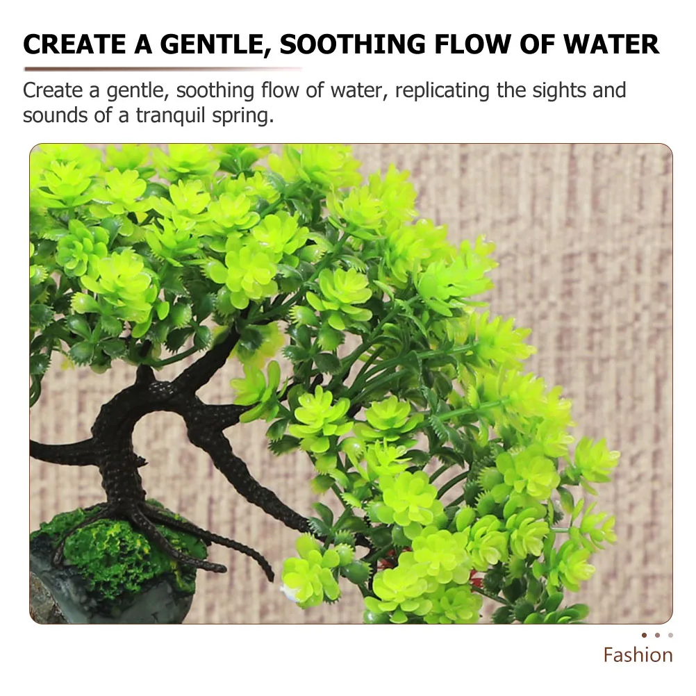 

Resin Desk Fountain Indoor Mini Tabletop Water Feature Decor Small Waterfall Fountain for Bedroom Office Zen Decoration