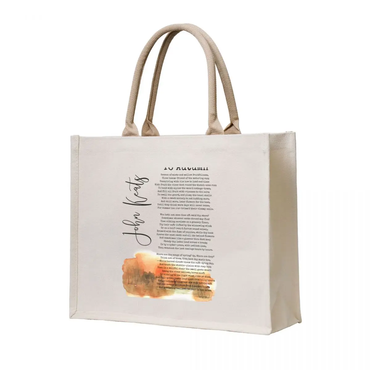 

To Autumn by John Keats, Fall Poem, Poetry Decor, Wall Art Tote Bag bag for beach tote bags cloth bags personalized tote bag