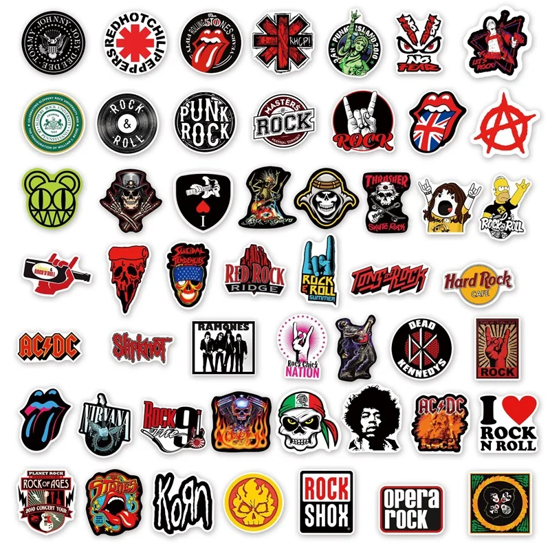 10/30/50PCS Vintage Rock Sticker Aesthetic PVC Children\'s Korean Stationery School Supplies Decoration Scrapbooking for Kids