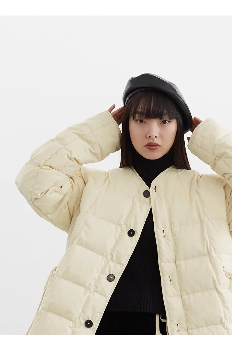 Lightweight Style~ Goose down Jacket for Petite Women, Autumn and Winter Coat, Casual Loose Fit, Versatile Warm Top for Women