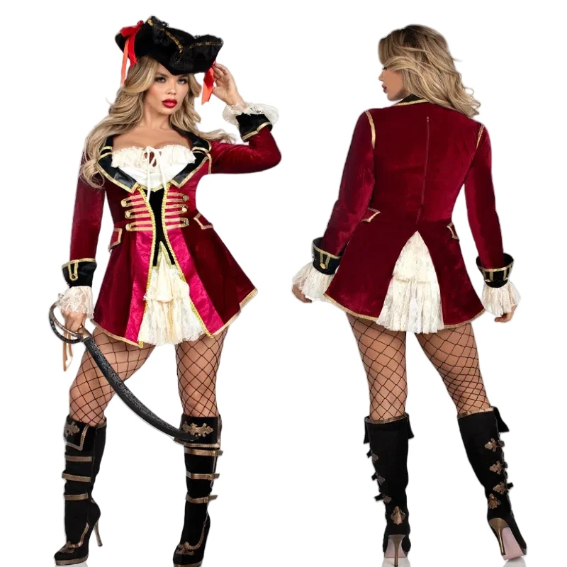 

Female Pirate Costume Pirates of the Caribbean Cosplay Medieval Court Retro Style for Women Role Play Outfit Halloween Party