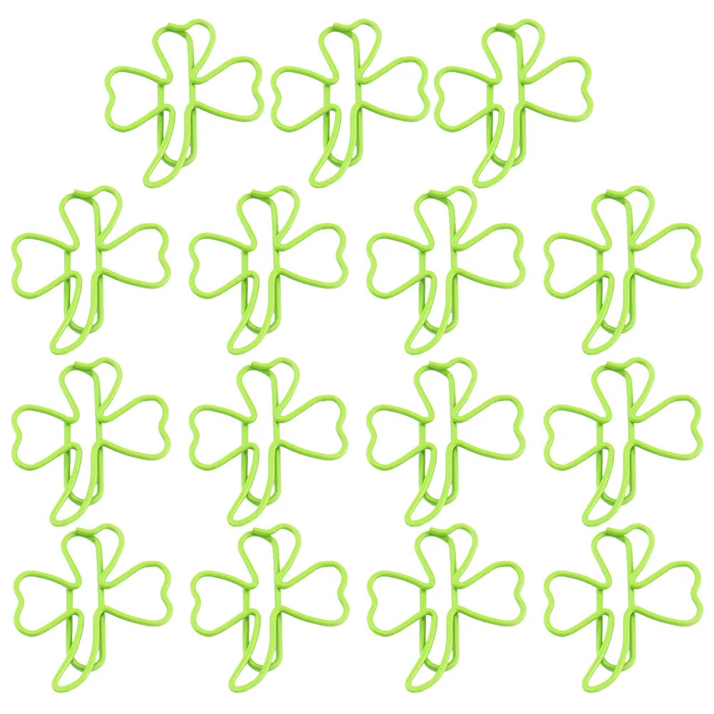 45 pcs Clover Shaped Paper Clips Bookmark Pins Creative Stationery Organizer For Notes Cards Photos Scrapbooks Office School