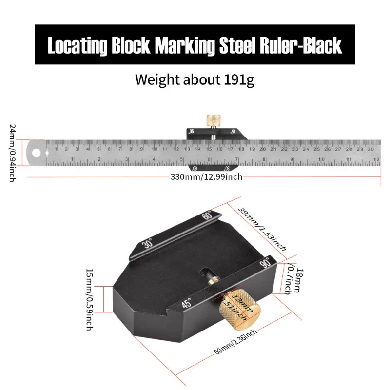 

Алюминиевая угловая линейка для деревообработки, высокоточные шкалы, цельнолитая конструкция, для измерения углов и разметки линий.