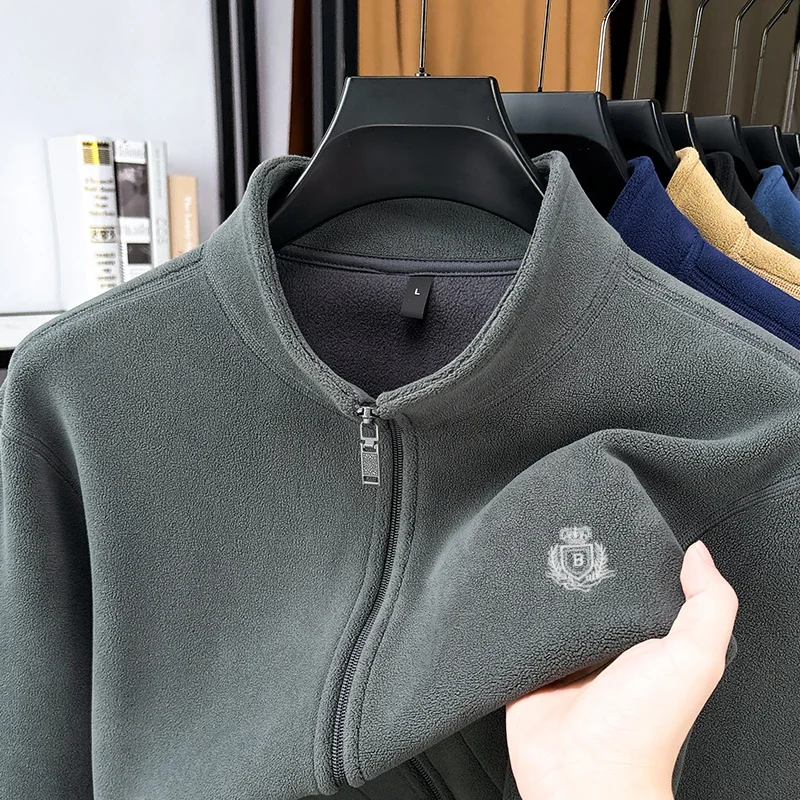 Chaqueta de manga larga de marca de alta gama para hombre, diseño de cremallera a la moda de otoño, nueva camiseta deportiva informal de boutique bordada de lujo