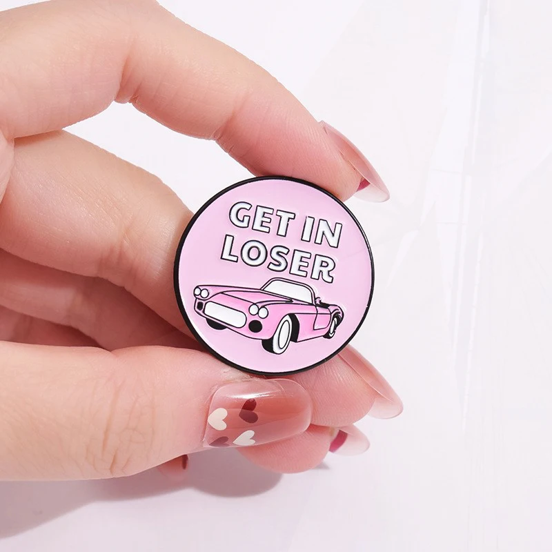 letters Pin cartoon book Book funny girl geometric clothing metal Pins Creative Pinsk series English