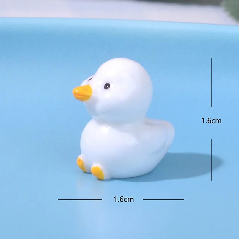 1PC Cute Mini Yellow Ducks Ornament Tiny Duck Resin Handicraft Dollhouse Decorations Mini Diy Home Car Decor Resin Toy Gift