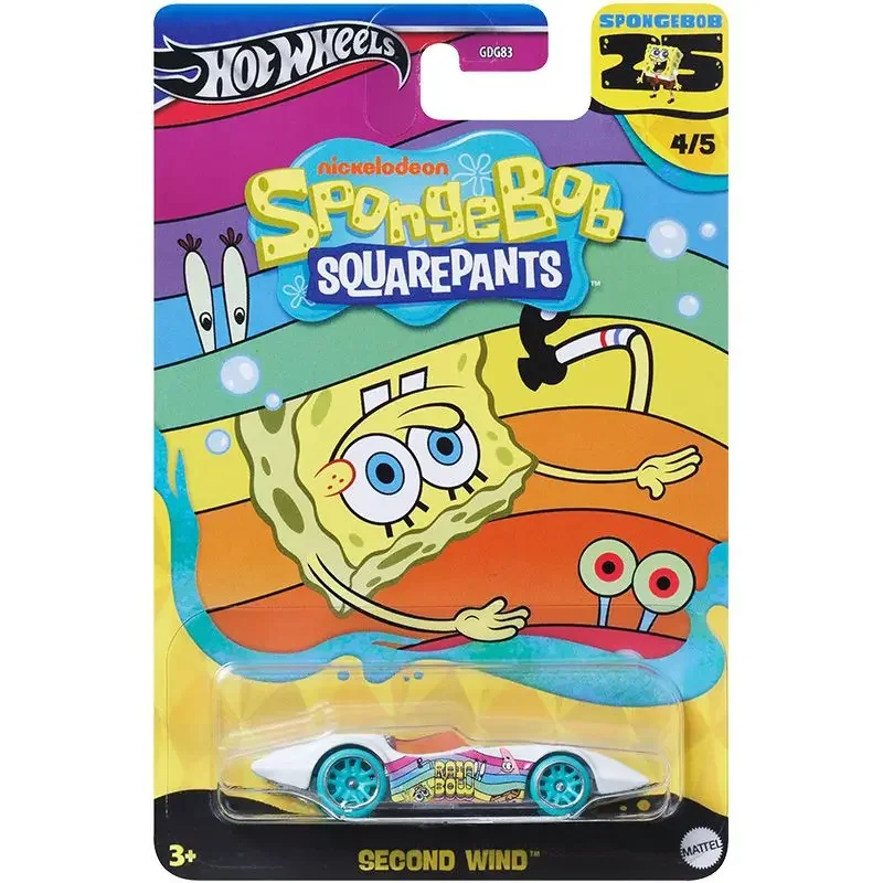 Original Hot Wheels Car SpongeBob SquarePants Toys for Boys 1/64 Diecast Van Pony-up Quick Delivery Second Wind Straight Pipes