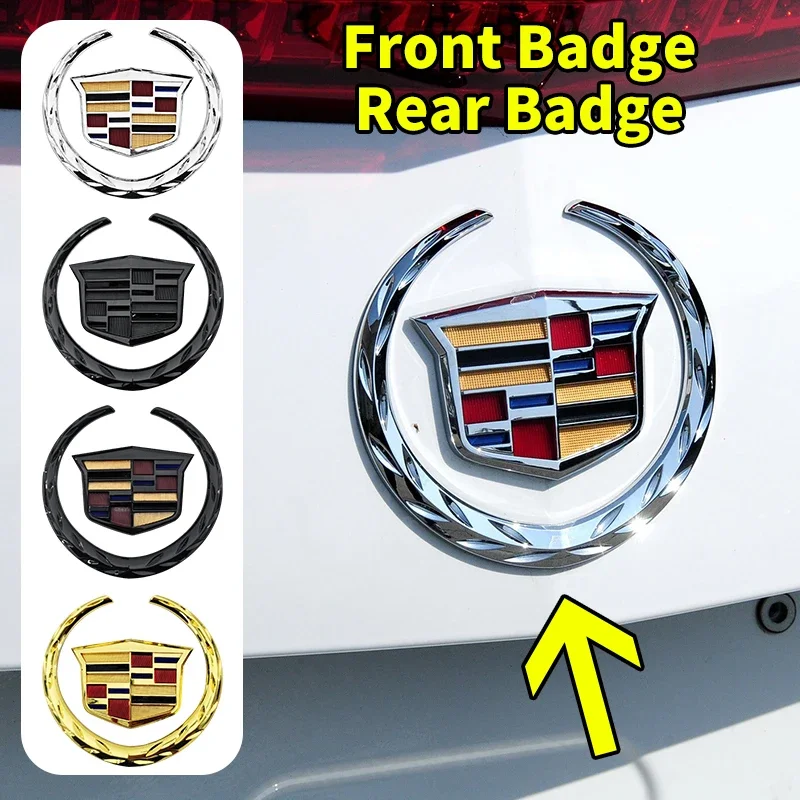 Emblema do Logo Cadillac para SRX ATS XTS 2021 2020 2019 2018 2017, Adesivo para Grade Frontal do Carro e Distintivo para Porta-Malas