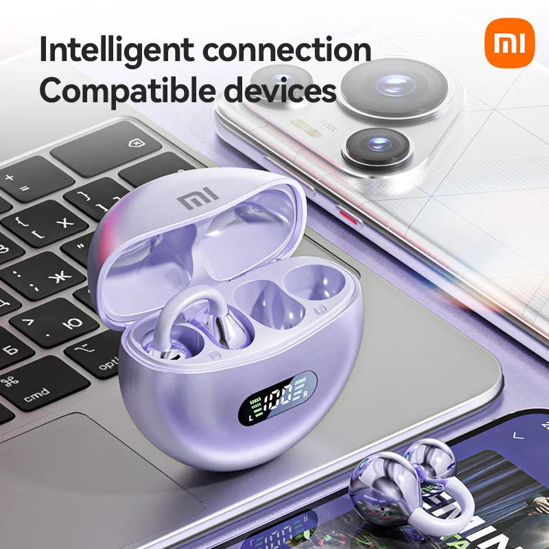 XIAOMI-auriculares inalámbricos M79 con Bluetooth 5,4, cascos deportivos con conducción ósea, reducción de ruido, pantalla LED y micrófono