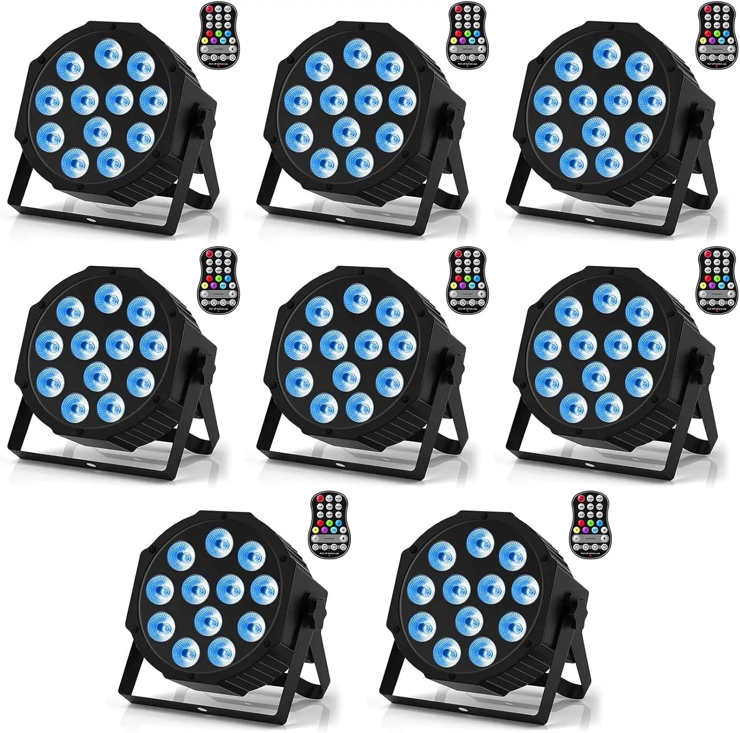 Par Lights  4-in-1 LED  Battery Powered Stage Lights,  DJ Lights Sound Activated with Remote &