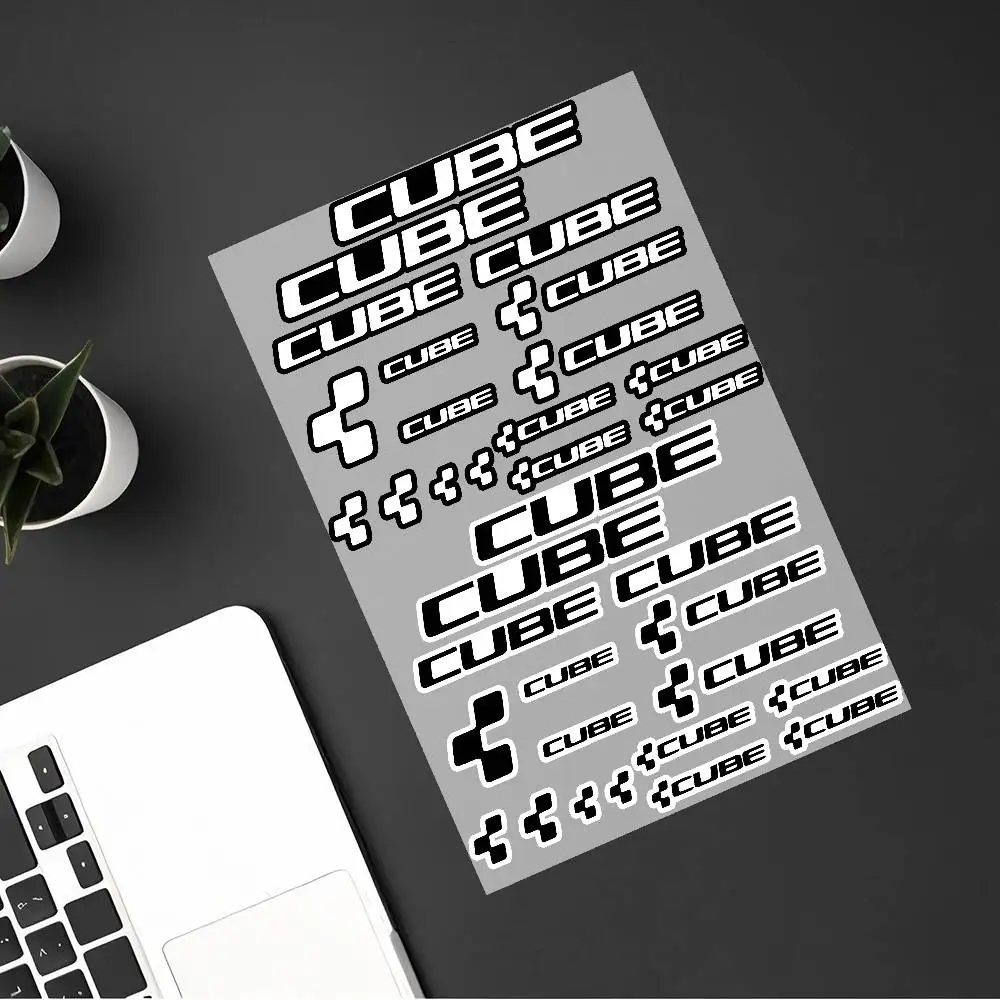 

1 комплект, стильная черно-белая наклейка с логотипом CUBE и крестом (разные стили), водонепроницаемая самоклеящаяся наклейка для декора велосипеда