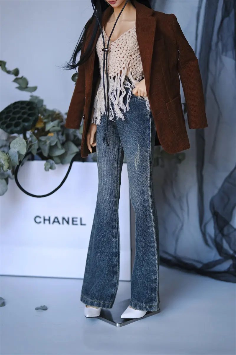 BJD Puppe Jeans Kleidung Blau Mädchen Spielzeug Elegante 1/3 1/4 Boot-cut Hosen Denim Serie Retro Waschen Micro Breite bein Puppe Zubehör – Detail 22