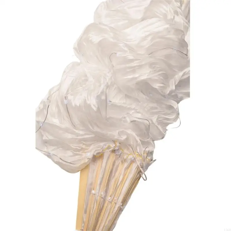 

Hand Made Silk Fan Belly Dance LED Fan Veil 1.8m Long Bamboos Silk Fans Veil D5QD