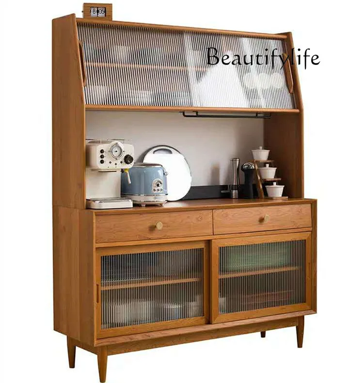 

Nordic Style Simple Modern Storage Japanese Style Living Room Wine Cabinet Side Cabinet Solid Wood Tea Cabinet Household