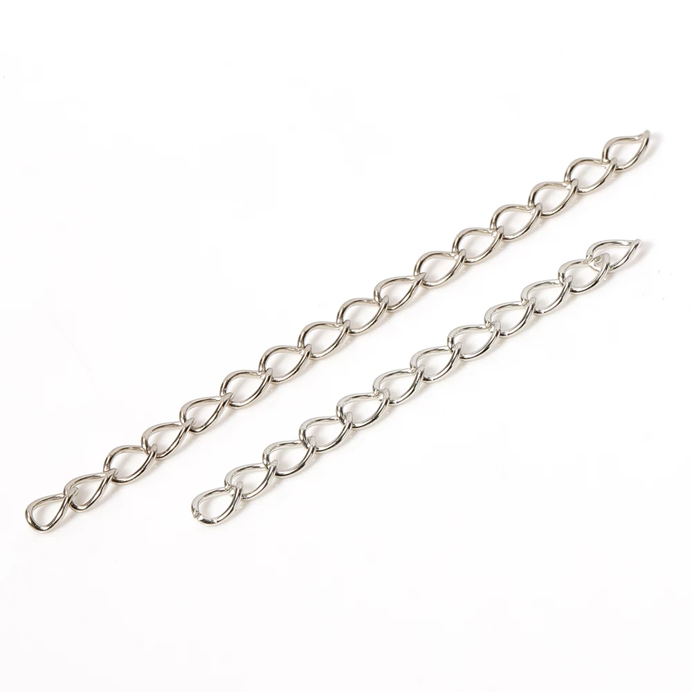 100pcs Extension Chain Necklace 5cm Bulk Bracelet Extended Chains Tail Extender For DIY Jewelry Making Components Wholesale