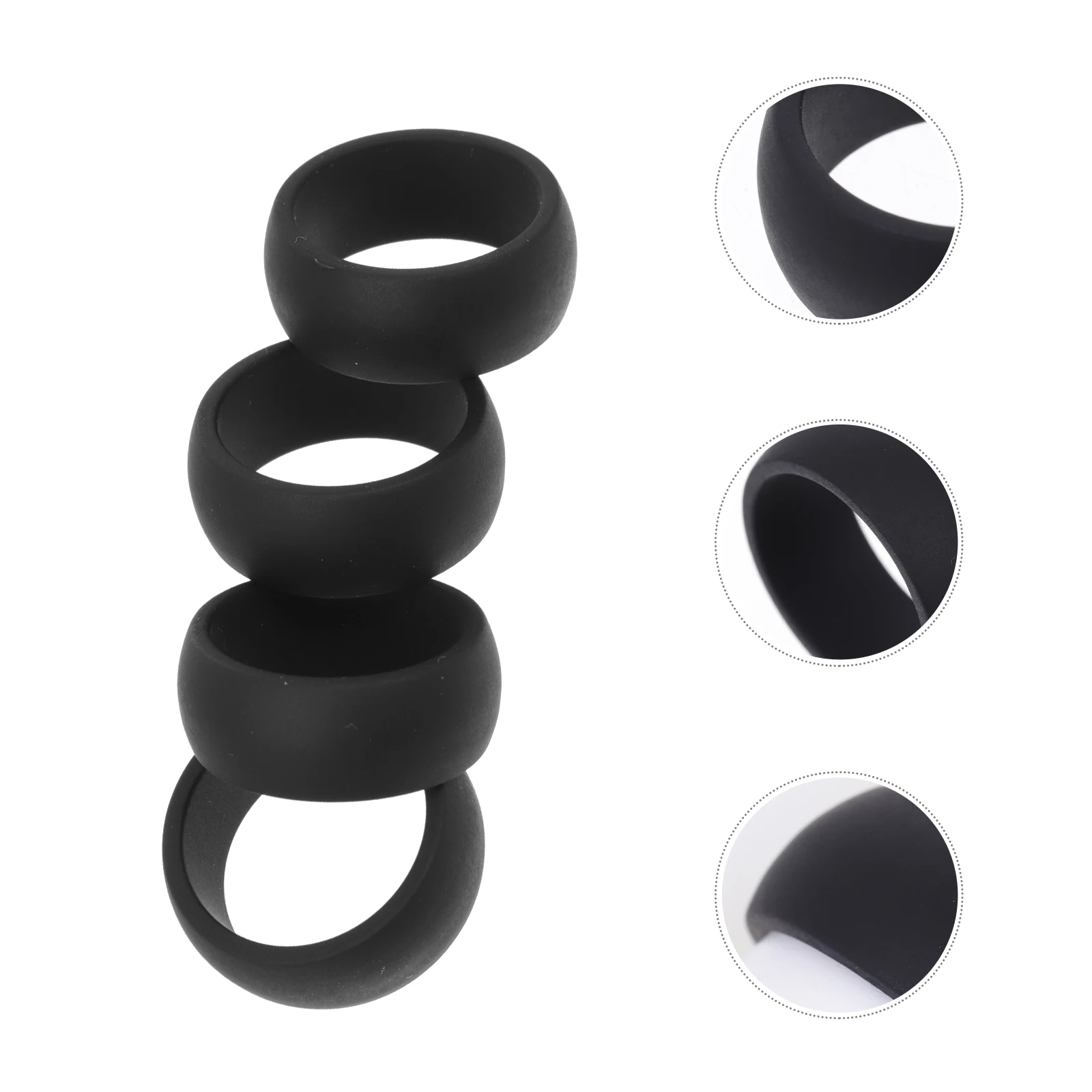 

4PCS Black Rings Size 7 for Men Sports Gym Accessories Flexible Comfortable Finger Gym Accessories Trendy Gift Idea