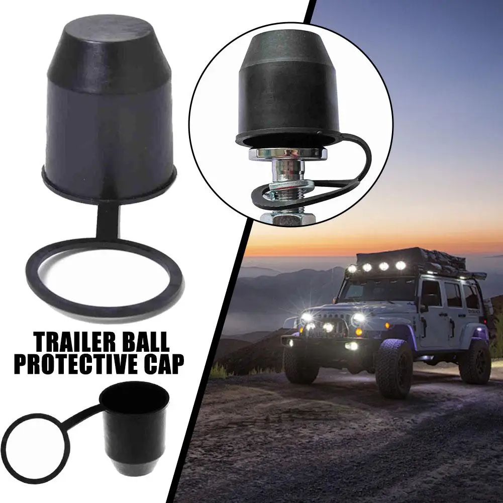 Universal 50mm Tow Bar Cap Trailer Ball Cover With Plastic Hook Ball Shape Towing Hitch Tow Bar Protector For Rv Trailer V5x6