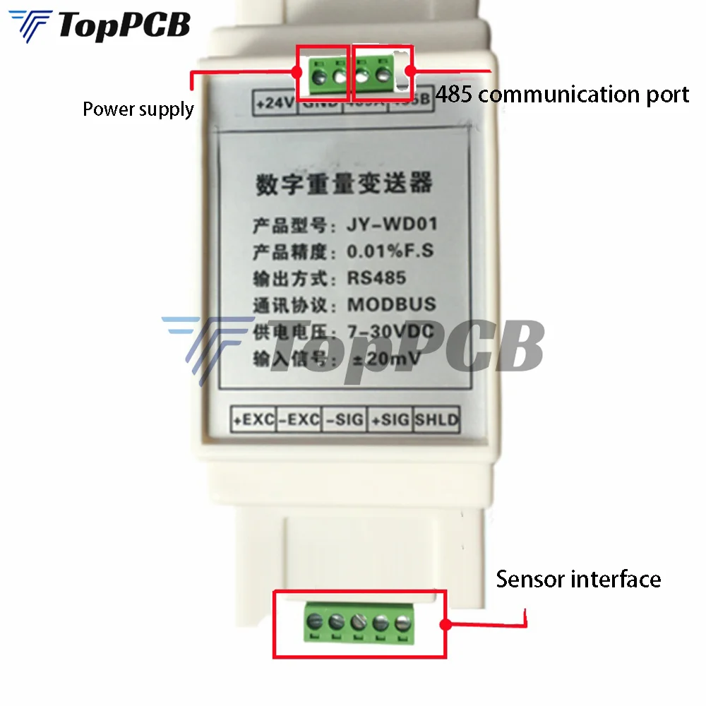 DC 7-30V ModBus RTU RS485 Digital Weight Transmitter Transducer Converter Amplifier Load Cell Sensor Module Guide Rail