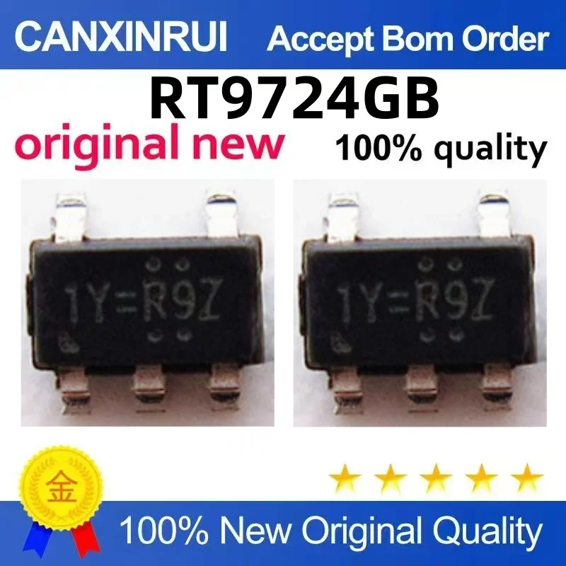 (5-100 pieces)Brand new original RT9724GB silk screen printing 1Y=package SOT23-5 controlled load switch with pressure swing rat