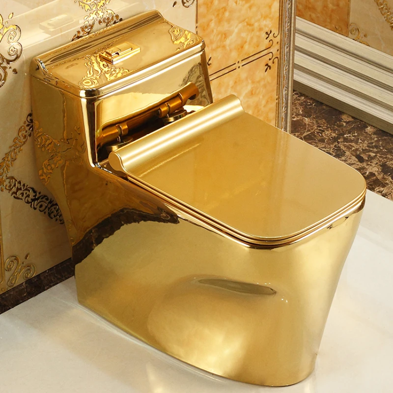 

Home creative personality luxury toilet gold super swirl siphon water-saving anti-odor color