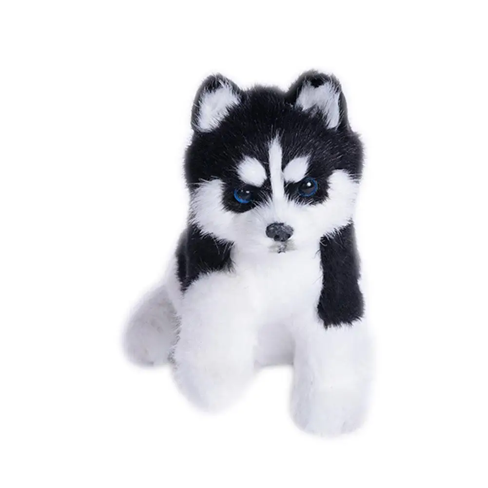 Juguete de simulación de perro Husky realista, cachorro de juguete, compañero de peluche realista, perro de mascota, juguete de peluche de perro realista Husky hecho a mano