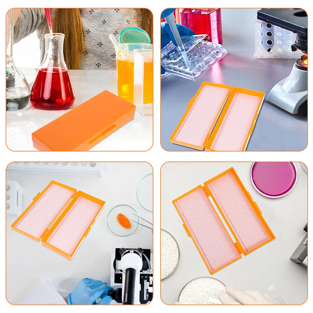 

2Pcs Microscope Slide Container Easy to Carry Suitable for Home Company Lab Personal Use Laboratory Supply