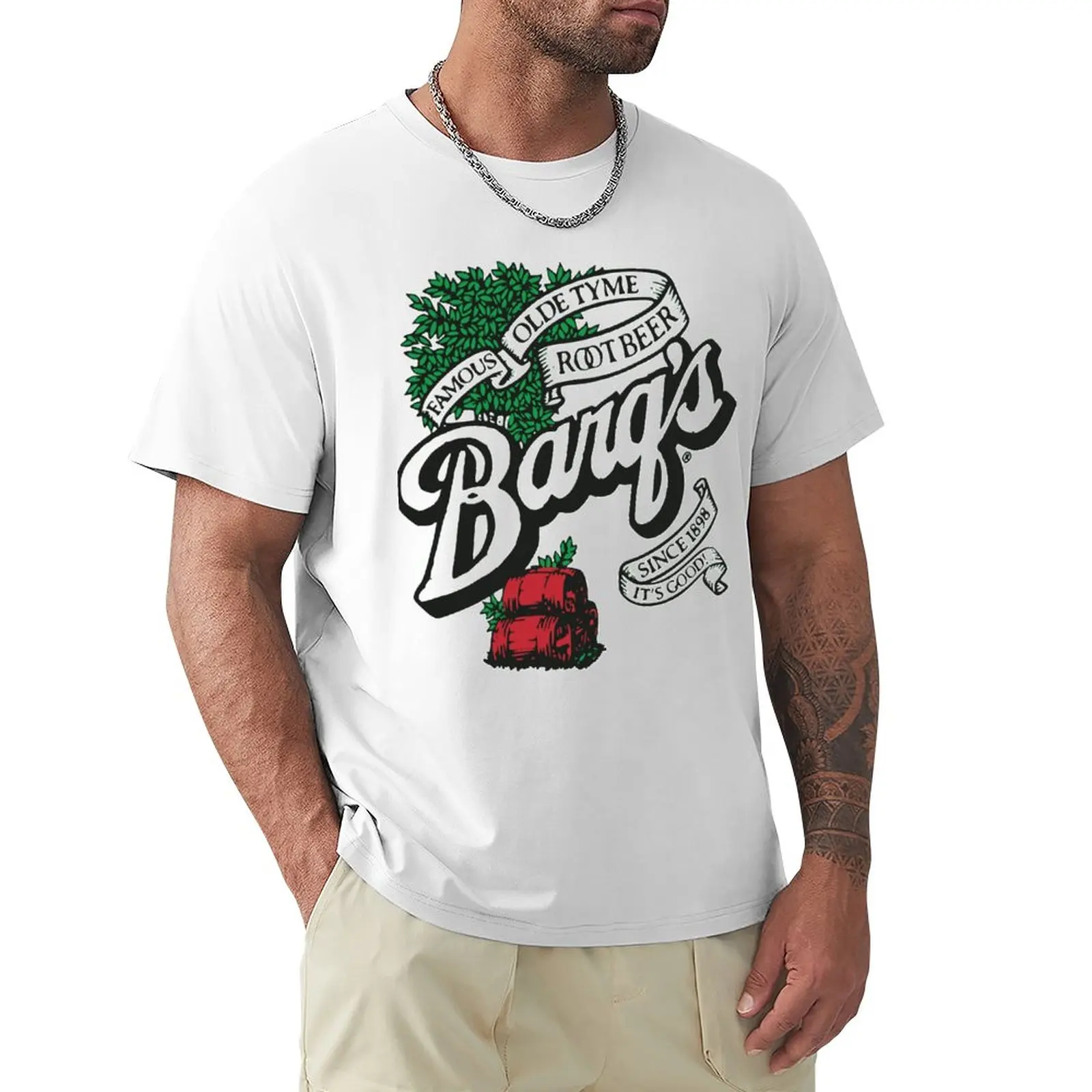 Barqs-Camiseta con logotipo de cerveza Root para hombre, diseño personalizado, camisetas vintage