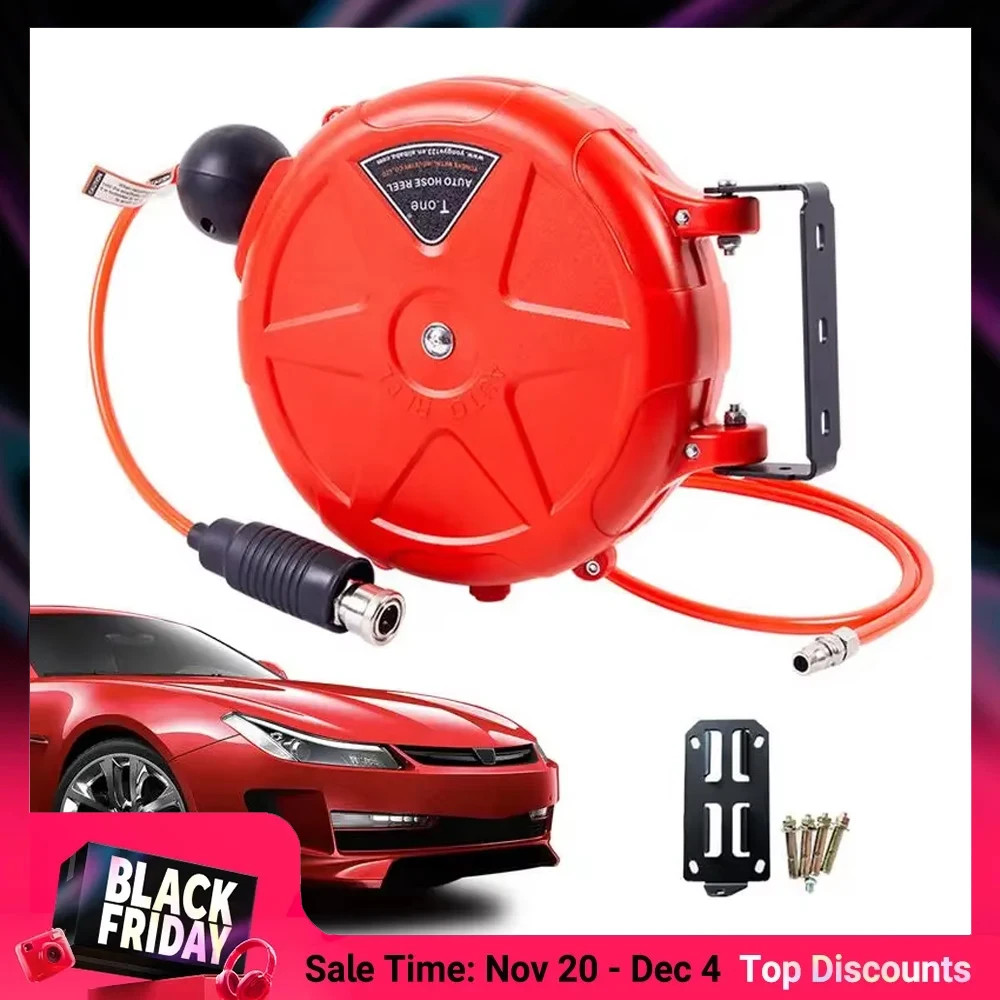 new-air-hose-reel-10m-automatic-rewind-commercial-reel-wall-mounted-with-swivel-bracket-quick-coupler-air-compressor-accessories