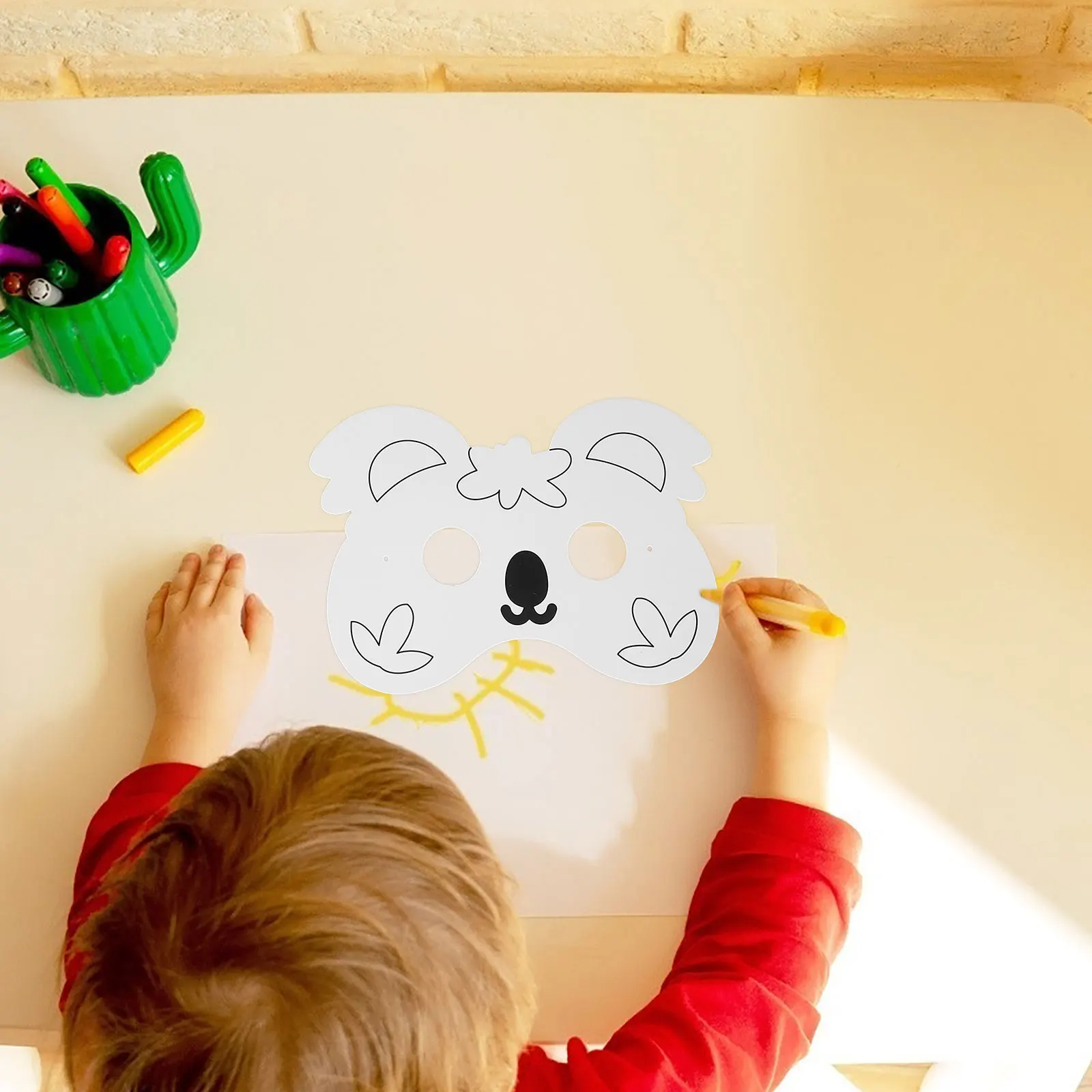 

1Set Blank Animal Mask DIY Painting Set Creative Drawing Craft Supplies for Kids Family Interactive Activities