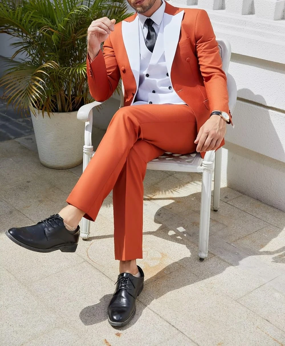 

Mens 3 Piece Suits for Men Slim Fit Wedding Tuxedo Suit Fashion Formal