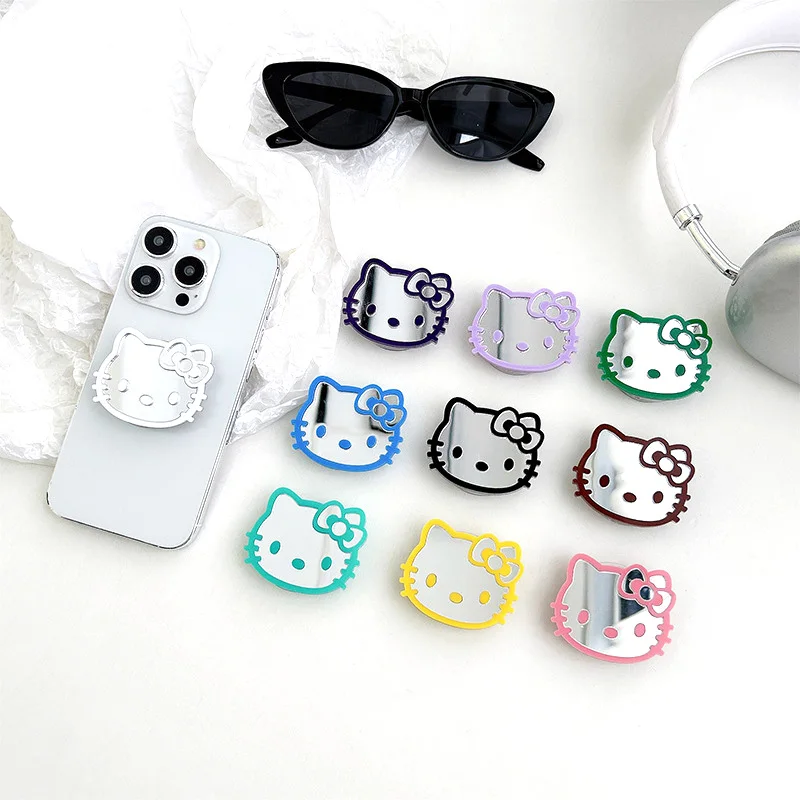 Cute Colorful Pink Cat Style Universal Folding Replicate Mobile Phone Holder Men And Women Finger Ring Holder