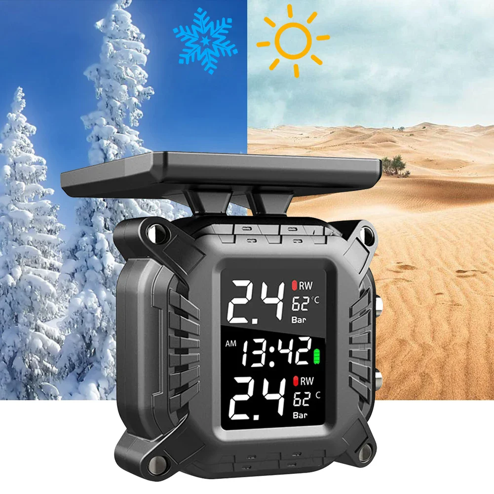 Motorrad TPMS Solar Power Reifendruck Monitor Drahtlose Reifendruck Überwachung System Reifen Temperatur Sensor Alarm System – Detail 16