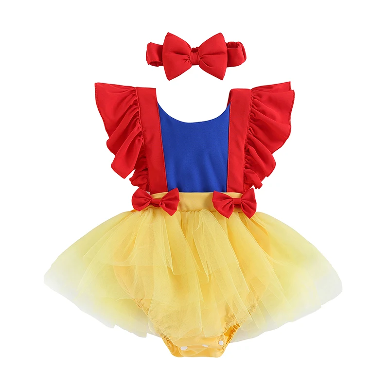 Newborn Baby Girls Romper Costume Sleeveless Dress Infant Tops Shorts Summer Clothes Headban