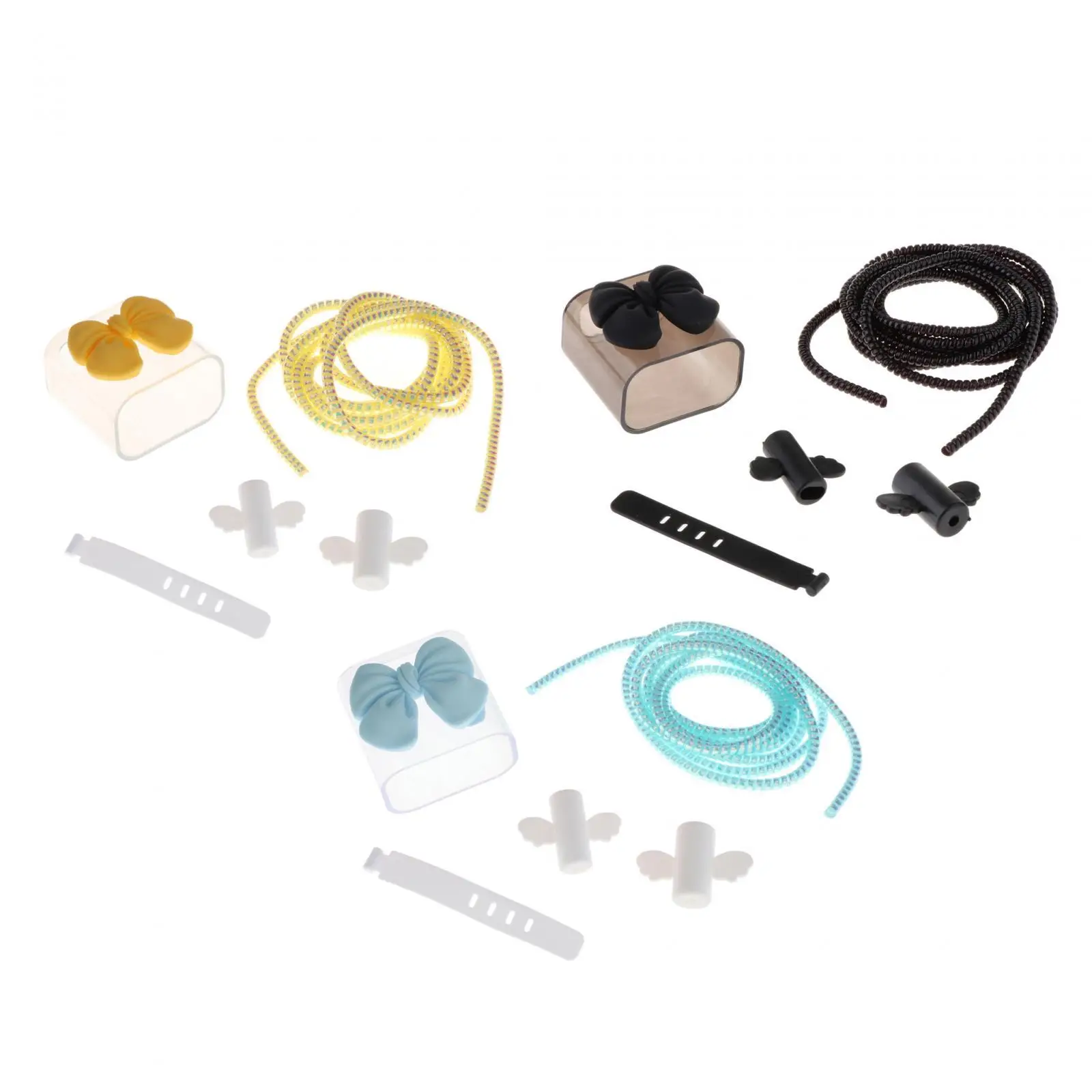 Charging Cable Protective Cover Bow Decoration Plug DIY Cable Protector Women Gift 4 in 1 Phone Accessories Charger Protector