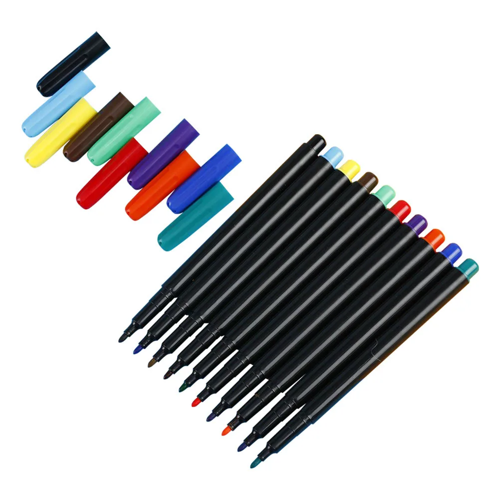 

10Pcs Water Painting Pens Long-Lasting Smooth Write Odorless Plastic Marking Pens for Whiteboard School Office Supplies