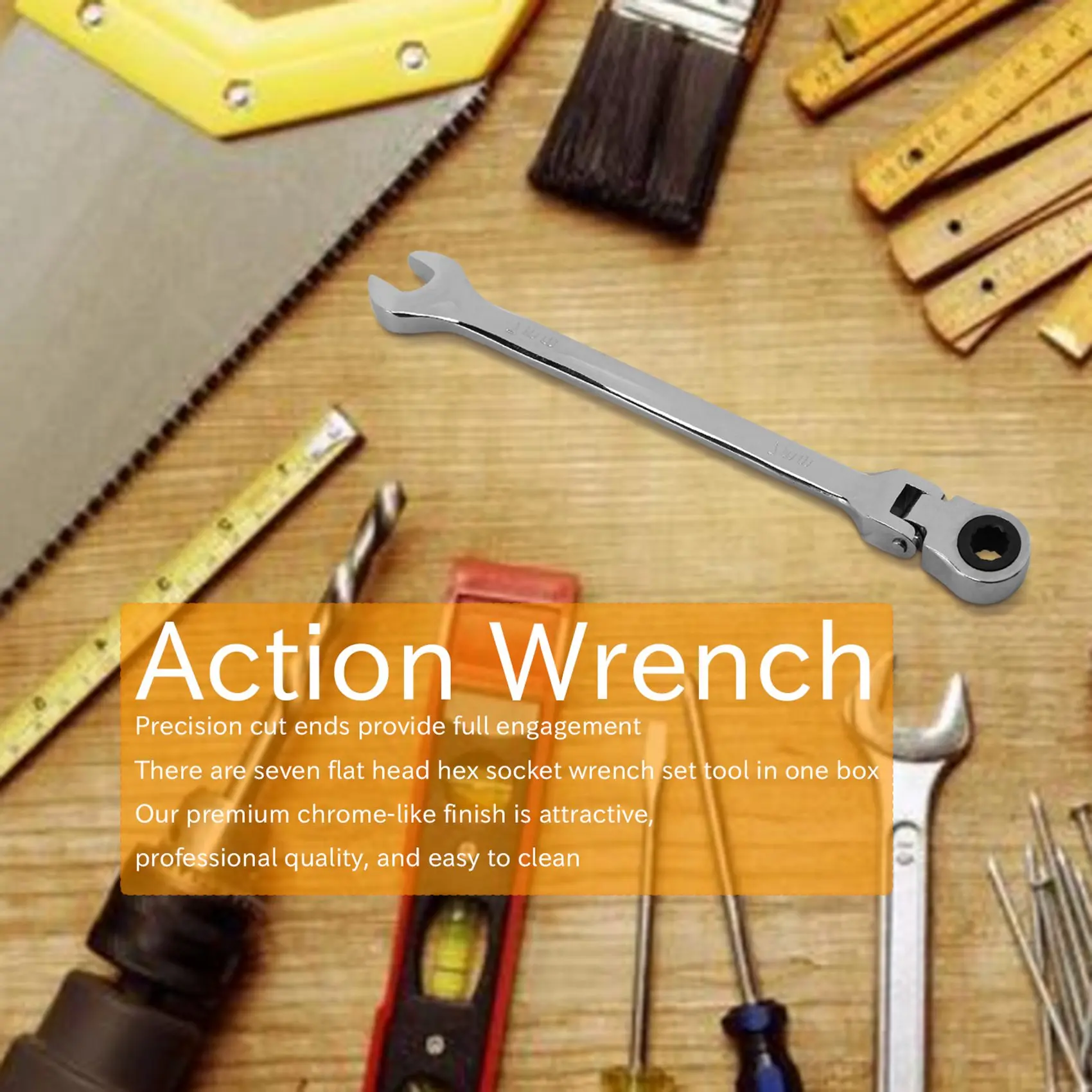 أداة مفتاح ربط بسقاطة مرنة برأس مرن مقاس 7 مم