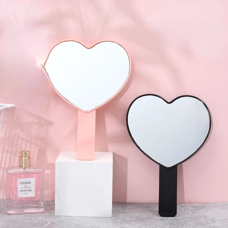 Eyelash Extensions Handheld Mirror Custom Logo Heart Shape Square SPA Salon Personalized Compact Makeup Mirrors With Handle