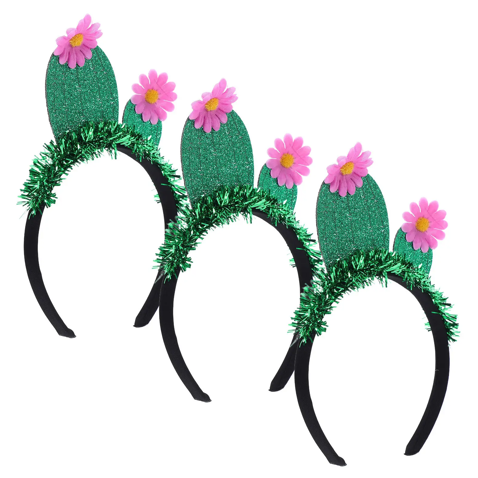 

3Pcs Cactus Headband Cute Fun Novelty Headbands for Party Tropical Beach Festival Hair Accessories Cactus Hair Hoop