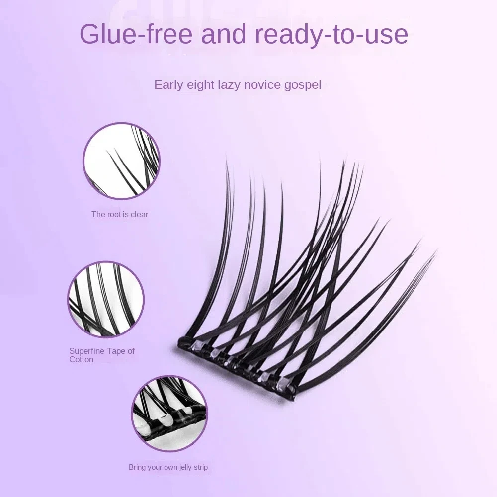Fluffy Glue Free Cluster Eyelashes Individual Lashes Extension Self-adhesive False Eyelashes Makeup Dense